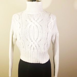 Express White Cropped Turtleneck Sweater🌹